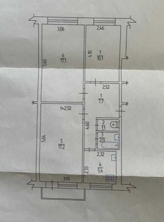 3к квартира 64м2 середній поверх ціна 42 тис.$ - фото 1