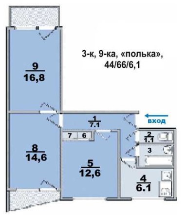 продам 1/2 3х комнатной квартиры в районе Ковалевка - фото 1