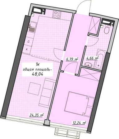 Планируемая в 2-ком. 48м2 ЖК Атмосфера Аркадия. 1250уе м2. 0% комиссии - фото 1