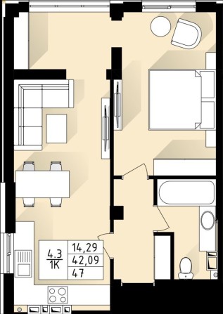 Продам 2х комнатную квартиру в новом доме. Рассрочка 30 месяцев. АОГВ - фото 1