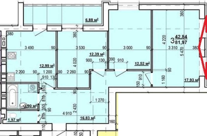 ЖК МИРА 3 продам 3-комн квартиру 82м2 в Новострое MV - фото 1