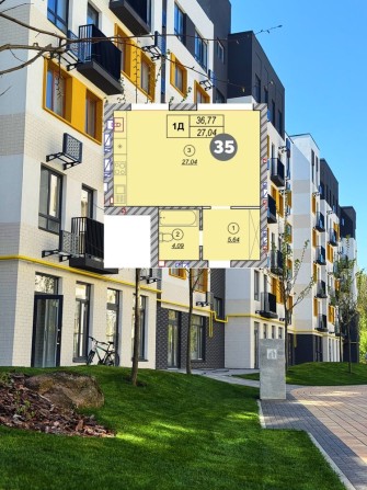 ТЕРМІНОВО ! Видова квартира 37 м²,газ,ліфт — 1070$ - фото 1