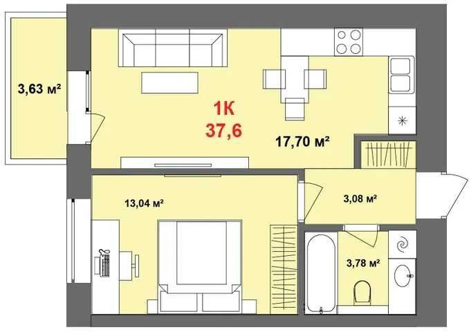 Продаж 1 кім квартири поблизу ЦЕНТРУ, Івано Франківськ - фото 1