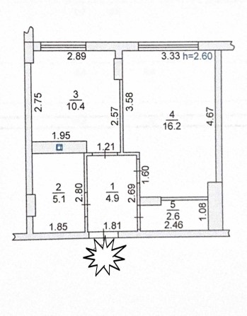 1к.квартира 40м новий сданий будинок - фото 1