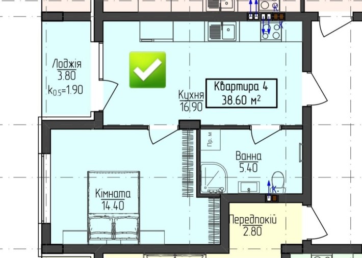 Продам 1кімн.новобудову В ЖК Еліт Парк - фото 1