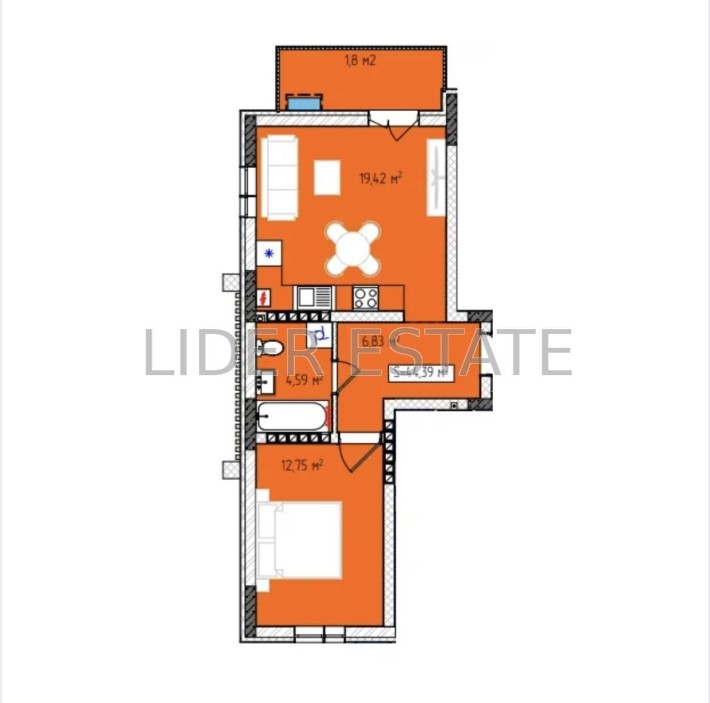 Продаж 1,5 кімнатної квартири у ЖК «Green Side» - фото 1