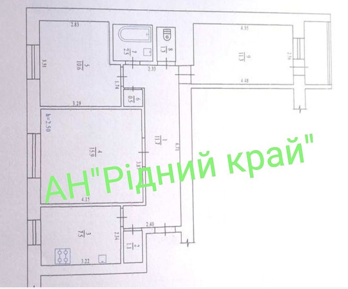 Простора  3 кв. пл. 65 м. кв. в цегляному будинку.Рн Мотеля.Обмін - фото 1