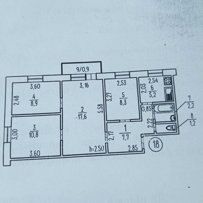 Продам 4-комнатную квартиру в Лесках, 62,8 кв.м в хорошем состоянии. - фото 1