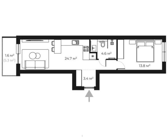 1-кімнатна квартира | PARKLAND | Ужгород, новобудова - PL 10.10 - фото 1
