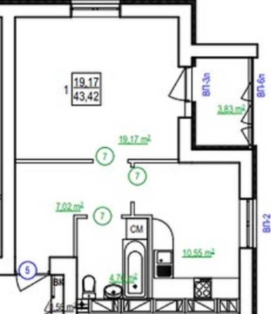 Продам 1-омн квартиру 44м2 в Новострое ЖК СКАЗКА  MV - фото 1