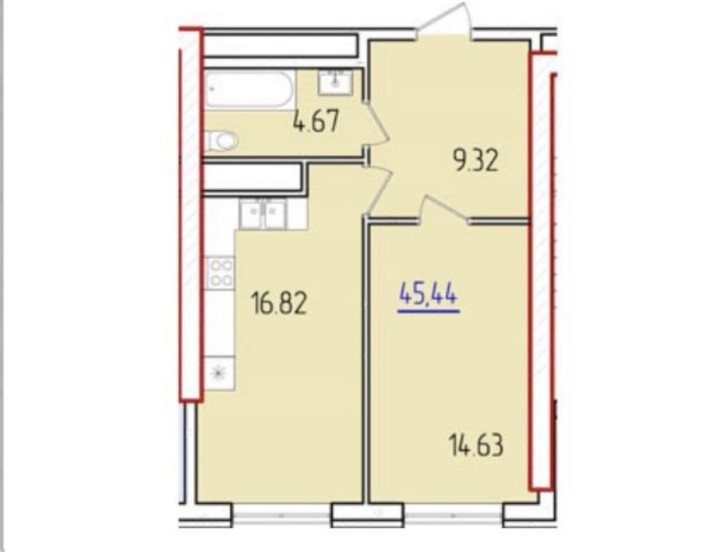 Кадор Краснова|63 жемчужина|950$ за м2 продажа 1-комн квартира - фото 1