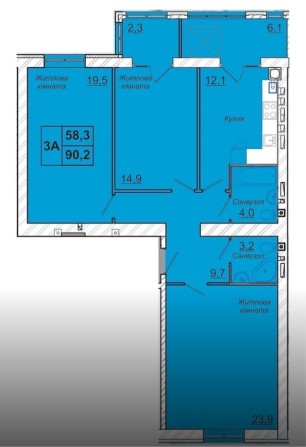 Продаж 3 кім.кв. 90 м.кв. ЖК Рів‘єра. - фото 1