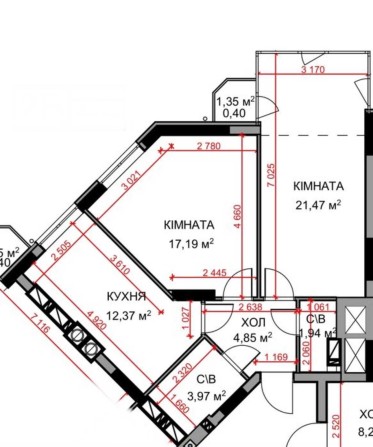 ЖК на Прорізній двокімнатна простора квартира - фото 1