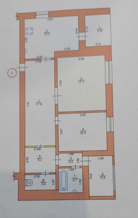 Терміново. Продам   квартиру 3 кімнати.  85 кв.м. вул. Тургенева. - фото 1