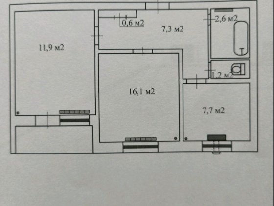 Квартира 2-х комнатная Никополь