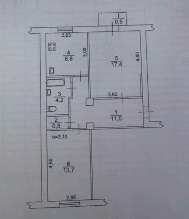 2 комн. Центр 3/5 кирпичный дом, Сталинка - фото 1