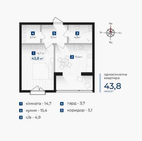 Продам однокімнатну квартиру ЖК Козацький - фото 1