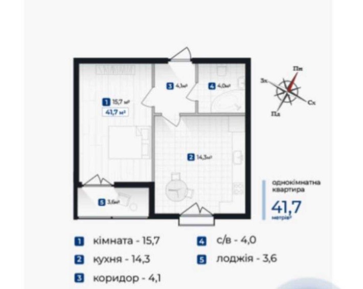 Продаж квартира з ремонтом  ЖК Козацький БАМ - фото 1