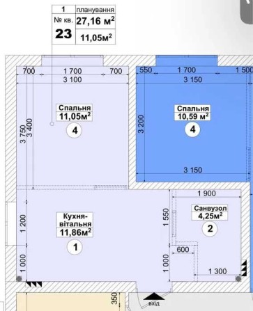 ‼️Продаж 1к Квартири-  27.16м2  Святопетрівське ЖК Санвиль Парк‼️ - фото 1