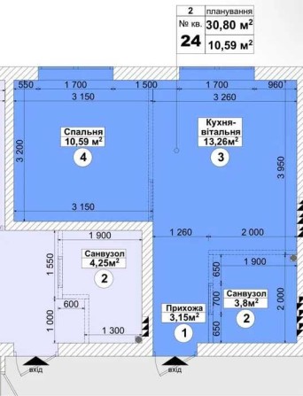 Продаж 1к квартири - 31м2 ЖК Sanville Park с.Святопетрівске - фото 1