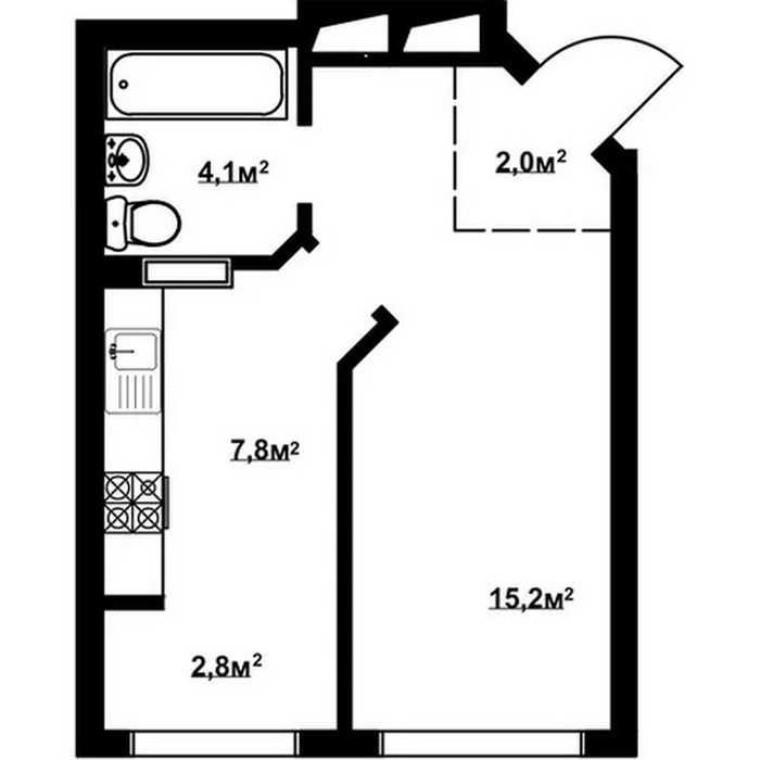 1-кімнатна квартира 32,2 кв.м. в ЖК Благород в Крюківщині - фото 1