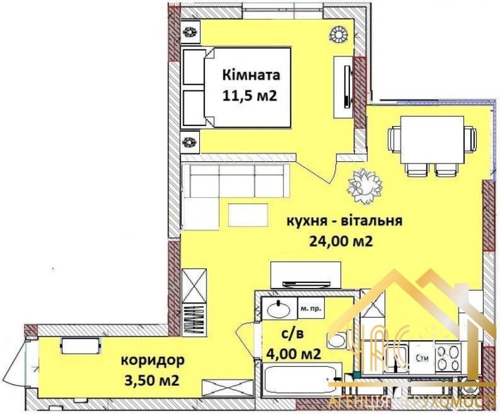 Продаж квартири 48м2 на 2-му поверсі, у смт. Чабани ЖК Добре місто 2 - фото 1