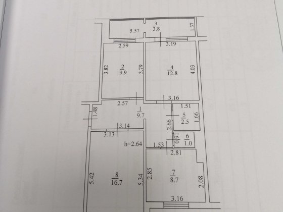 м. Березань, Броварський р-н, 3-к. квартира під ремонт, 21000 $ Березань