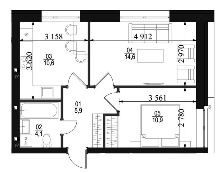 Продам 2к квартиру ЖК City Lake - фото 1