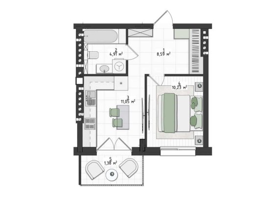 Продаж 1 кімнатна 36 мкв 4 поверх Винники Винники