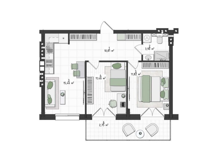 Продаж 2 кімнатна 55 мкв Винники поверх 3 - фото 3