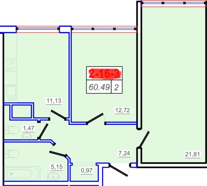 Срочно! Продам 2-комн. квартира 53 Жемчужина  Боковой вид моря! 2- - фото 1