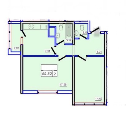 Таирово 2х ком.кв. 850у.е/м в сданом доме жк "53 Жемчужина"  РАССРОЧКА - фото 1