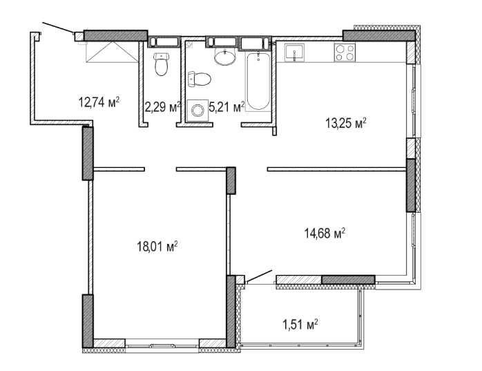 Продаж квартири 2к Симоненка, ЖК Крона Парк 2 Бровари Переуступка - фото 1