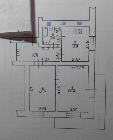 Продам 2 кімнатну квартиру 48.8 м2 Кременчук Крюків - фото 1