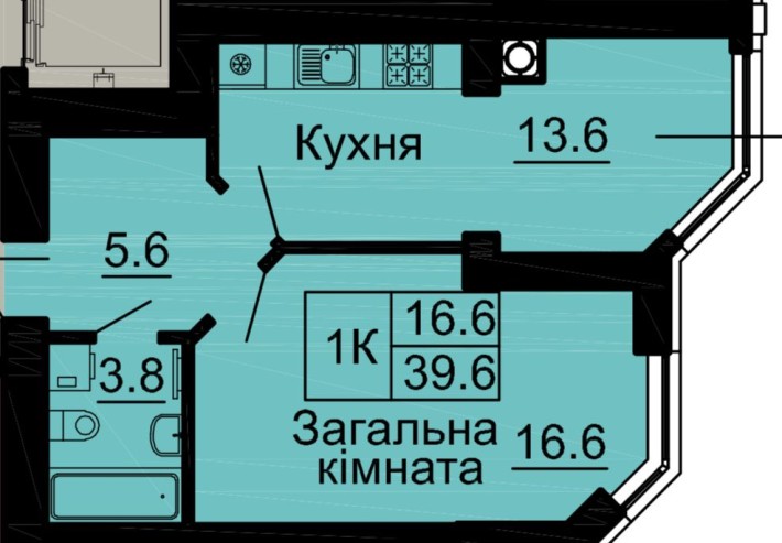 Центральний проспект - 1к квартира, заселений будинок - фото 1