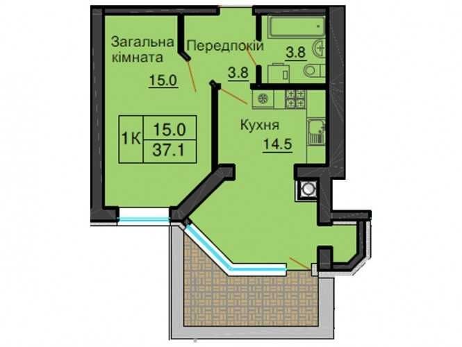 ‼️ З ДОКУМЕНТАМИ 1к кварт 40м2 з терасою Софія Клубний Соф Борщагівка - фото 1