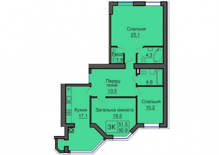 ‼️ Продам 3к квартиру 93м2 Софія Резиденс  Резиденція Соф Борщагівк - фото 1