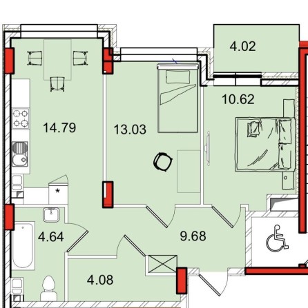 Продам Евротрешка БЕЗ КОМИССИИ ЖК Дерби Derby балкон 4 ст Фонтана - фото 1