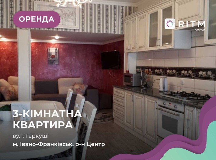 3-кімнатна квартира з меблями і технікою в чудовому р-ні вул. Гаркуші - фото 1