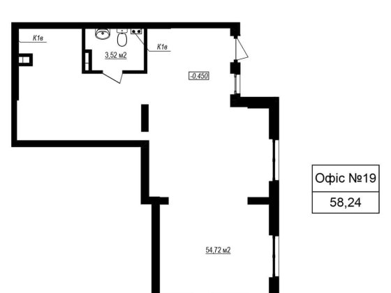 Комерційне приміщення. 58 м2. 1 поверх. ЖК "Щасливий Grand" Софіївська Борщагівка