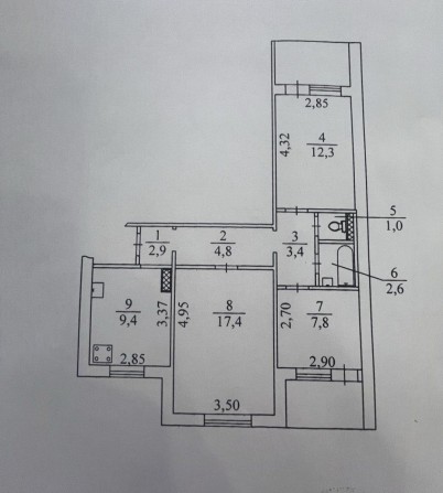 Продажа 3 комнатная 10 мкр Лицей 2 - фото 1