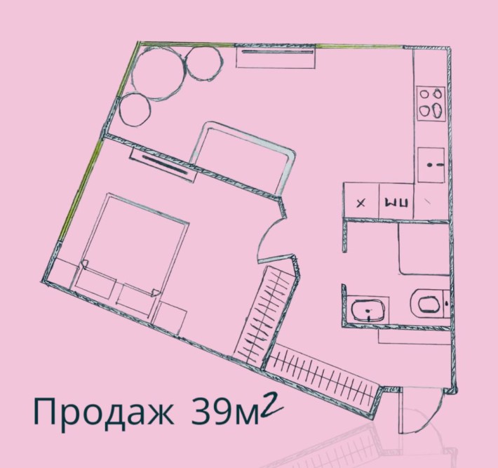 Продаж 1к 39м² в ЖК "У Квартал", (перепоступка), ВЛАСНИК - фото 1