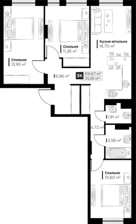 Продаж 3 кімнатної квартири у ЖК PERFECT LIFE (Винники). БЕЗ КОМІСІЇ ! - фото 1