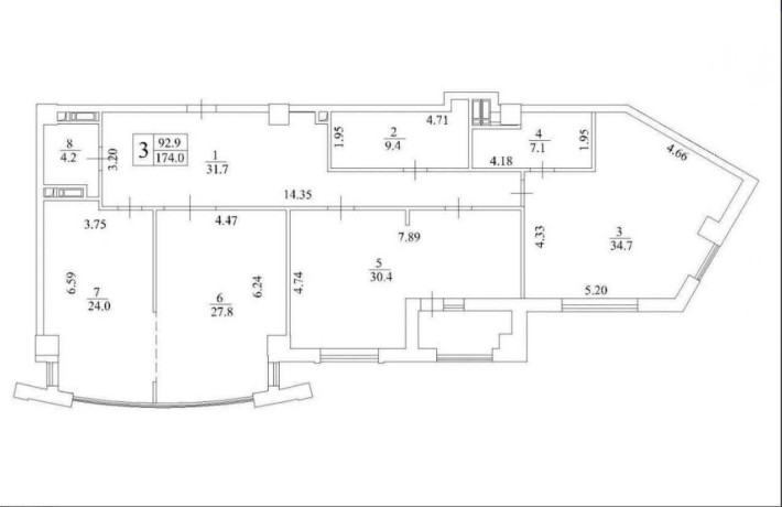 ТОП ЦІНА /2300$/м2 ПРОДАЖ 4-квартира 174м2 Бульвар Фонтанів Печерський - фото 1