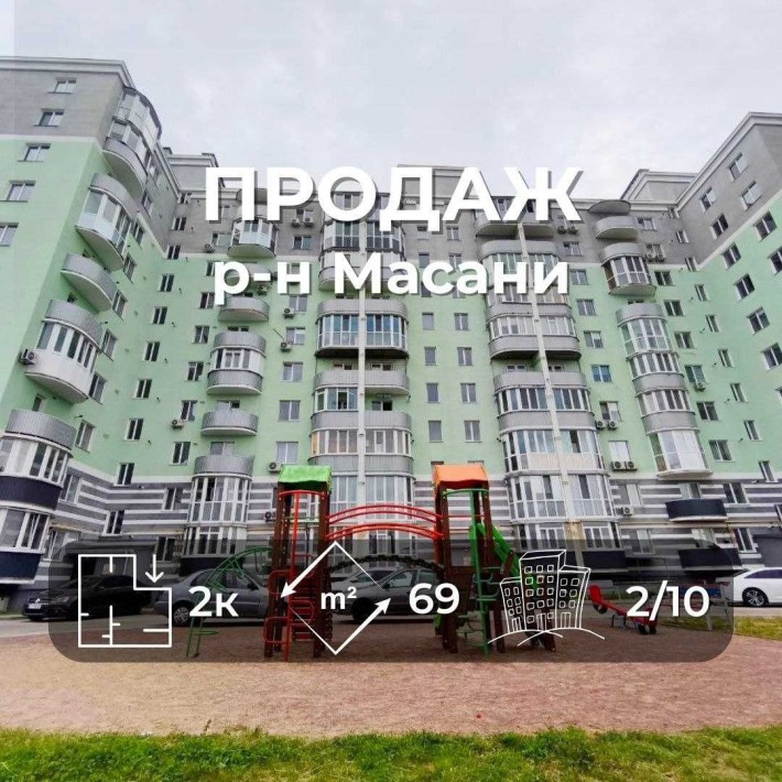 Ідеальна 2 кімнатна квартира під чистовий ремонт-2 поверх. Масани (SP) - фото 1