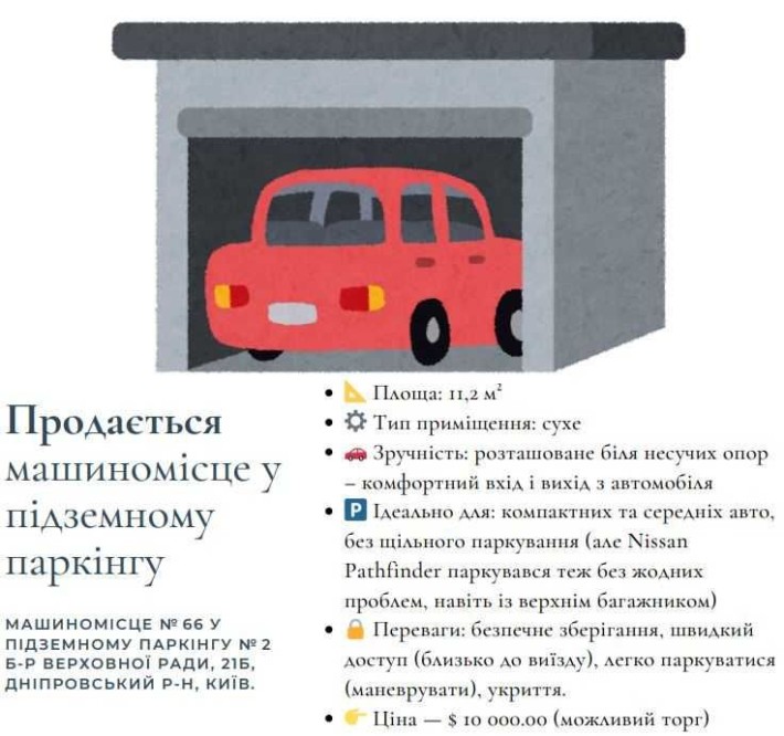 Машиномісце у підземному паркінгу - фото 1