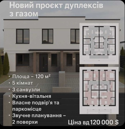 Продам Дуплекс біля лісу 120м2 Соф. Борщ. БЕЗ % - фото 1