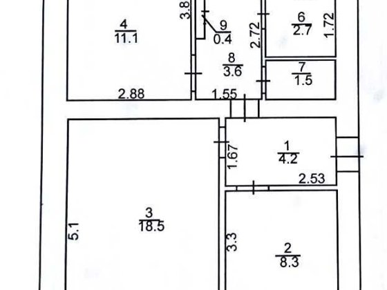 Продаж 3 кімнатної квартири під ремонт. Сміла