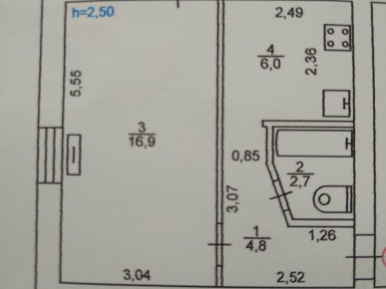 1 кімнатна квартира з автономним опаленням Шостка