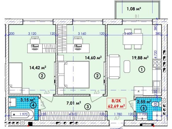 Продається 2 кім квартира в м.Богородчани Богородчани